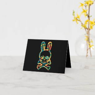 Osterhase Retro Gefärbte Krawatte Bunny Skull Kreu Karte
