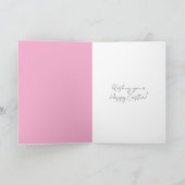 Osterhase rosa Schleife Karte (Innenseite)
