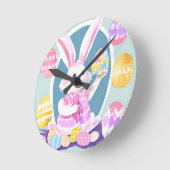 Osterhase Runde Wanduhr (Winkel)