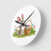 Osterhase Runde Wanduhr (Winkel)