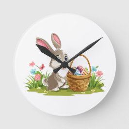 Osterhase Runde Wanduhr