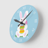 Osterhase Runde Wanduhr (Winkel)