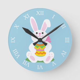 Osterhase Runde Wanduhr