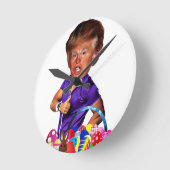 Osterhase Runde Wanduhr (Winkel)