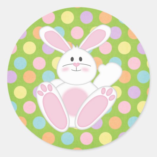 Osterhase Runder Aufkleber (Vorderseite)