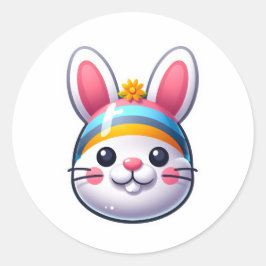 Osterhase Runder Aufkleber