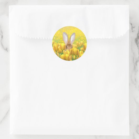 Osterhase Runder Aufkleber (Tasche)