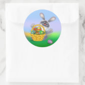 Osterhase Runder Aufkleber (Tasche)