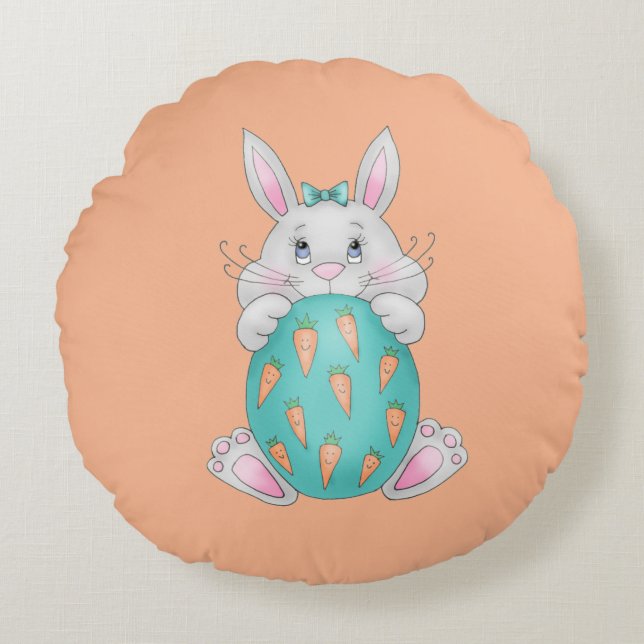 Osterhase Rundes Kissen (Vorderseite)