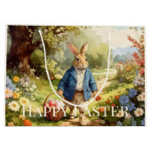 Osterhase sammelt Ostereier Große Geschenktüte (Rückseite)