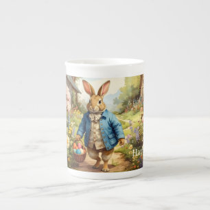 Osterhase sammelt Ostereier Porzellantasse