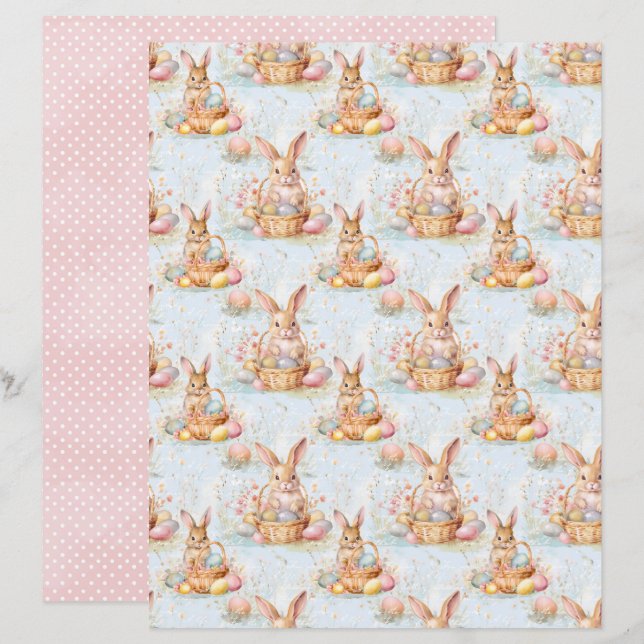 Osterhase-Schabblonenpapier im Vintage-Stil (Vorne/Hinten)