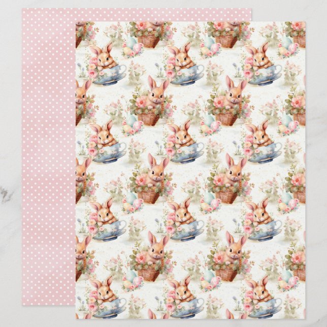 Osterhase-Schabblonenpapier im Vintage-Stil (Vorne/Hinten)