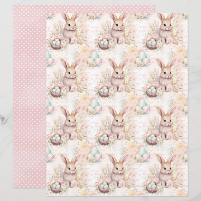 Osterhase-Schabblonenpapier im Vintage-Stil (Vorne/Hinten)