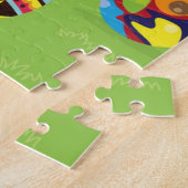 Osterhase spielerisch mit gemalten Eiern Puzzle (Seite)