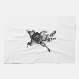 Osterhase spielt Gitarre Rockstar Hasenliebhaber O Geschirrtuch