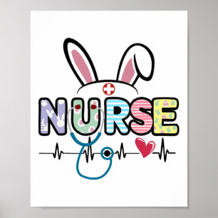 Osterhase Stethoskop Herzschlag Medizinische Krank Poster