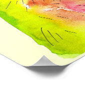 Osterhase süß Wasserfarbe Poster (Ecke)