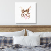 Osterhase Süße Brille Leopard Hase Kaninchen Oster Leinwanddruck (Insitu (Schlafzimmer))