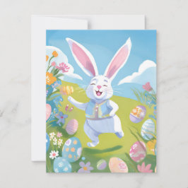 Osterhase | Süße Ostern Pastell Wildblume Feiertagskarte