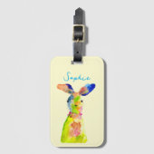 Osterhase süße Wasserfarbe Gepäckanhänger (Vorderseite Vertikal)