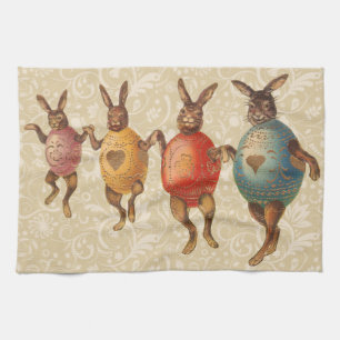 Osterhase Tanzende Eier Geschirrtuch