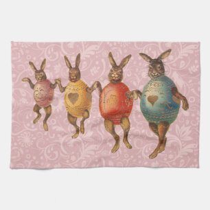 Osterhase Tanzende Eier Geschirrtuch