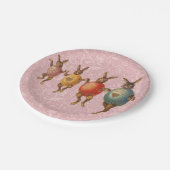 Osterhase Tanzende Eier Pappteller (Schrägansicht)