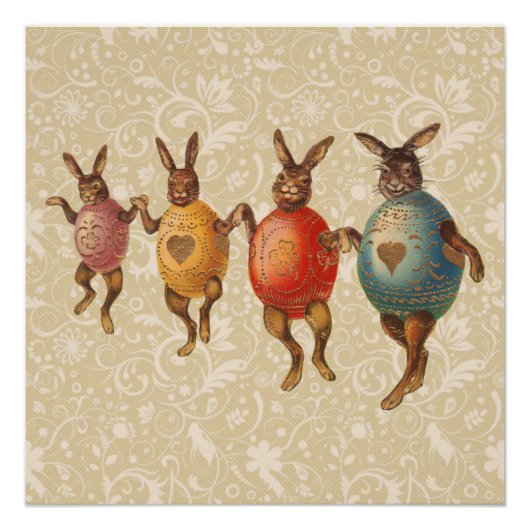 Osterhase Tanzende Eier Poster (Vorderseite)