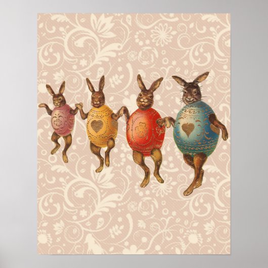 Osterhase Tanzende Eier Poster (Vorne)