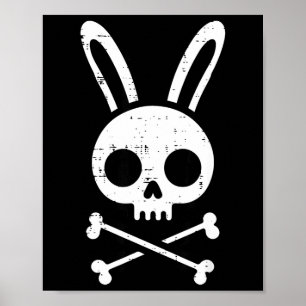Osterhase Totenkopf Kreuz Knochen Hase Goth Männer Poster