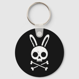 Osterhase Totenkopf Kreuz Knochen Hase Goth Männer Schlüsselanhänger