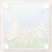 Osterhase und Affodien Glasuntersetzer (Rückseite)