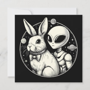 Osterhase und Alien Weltraum UFO Sci Fi Funny Karte