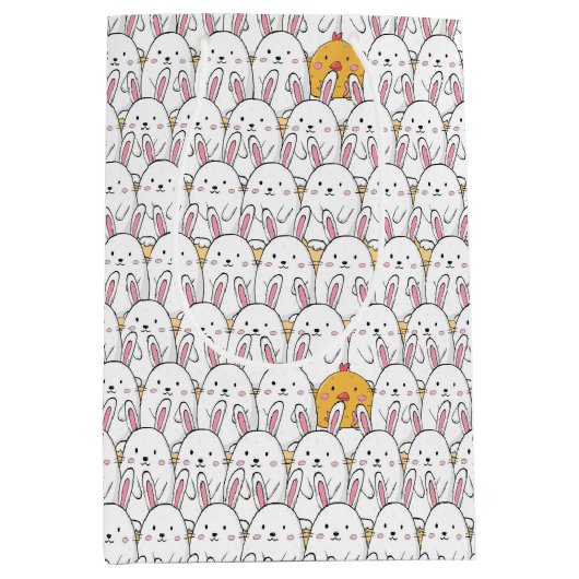 Osterhase und Baby Chicks Mittlere Geschenktüte (Vorderseite)