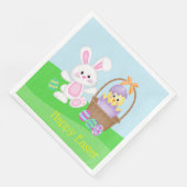 Osterhase und Baby Serviette (Ecke)