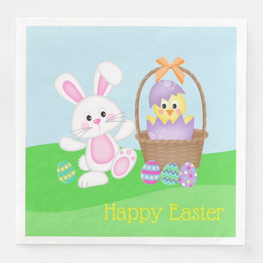 Osterhase und Baby Serviette (Vorderseite)
