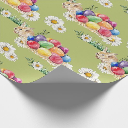 Osterhase und bunte Eier Geschenkpapier (Ecke)