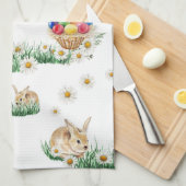 Osterhase und bunte Eier Handtuch (Viertel Falte)