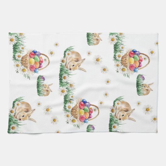 Osterhase und bunte Eier Handtuch (Horizontal)