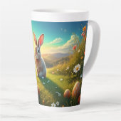 Osterhase und bunte Eier im Frühlingszauber Milchtasse (Rechte Ecke)