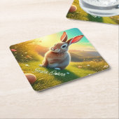 Osterhase und bunte Eier im Frühlingszauber Untersetzer (angewinkelt)