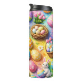 Osterhase und bunte Eier Muster Thermosbecher (Nach rechts gedreht)
