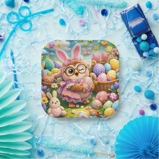 Osterhase und bunte Eier Party-Design Pappteller (Party)