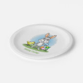 Osterhase und das gelbe Huhn Pappteller (Schrägansicht)