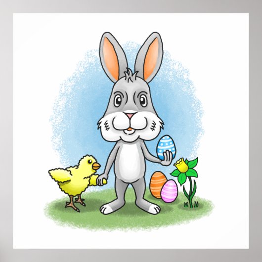 Osterhase und das gelbe Huhn Poster (Vorne)