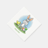 Osterhase und das Huhn Serviette (Ecke)