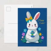 Osterhase und Ei Feiertagspostkarte (Vorne/Hinten)