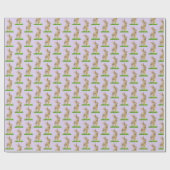 Osterhase und Eier auf Lila Geschenkpapier (Flach)