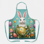 Osterhase und Eier Blumendesign Schürze (Vorderseite)